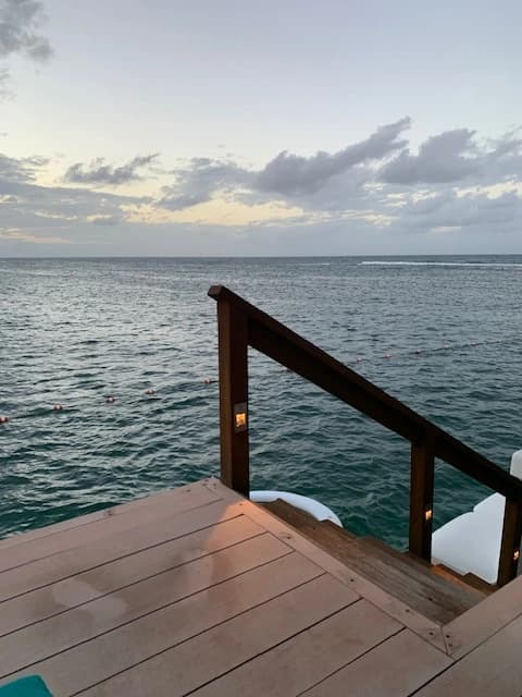 Ocean deck at sunset