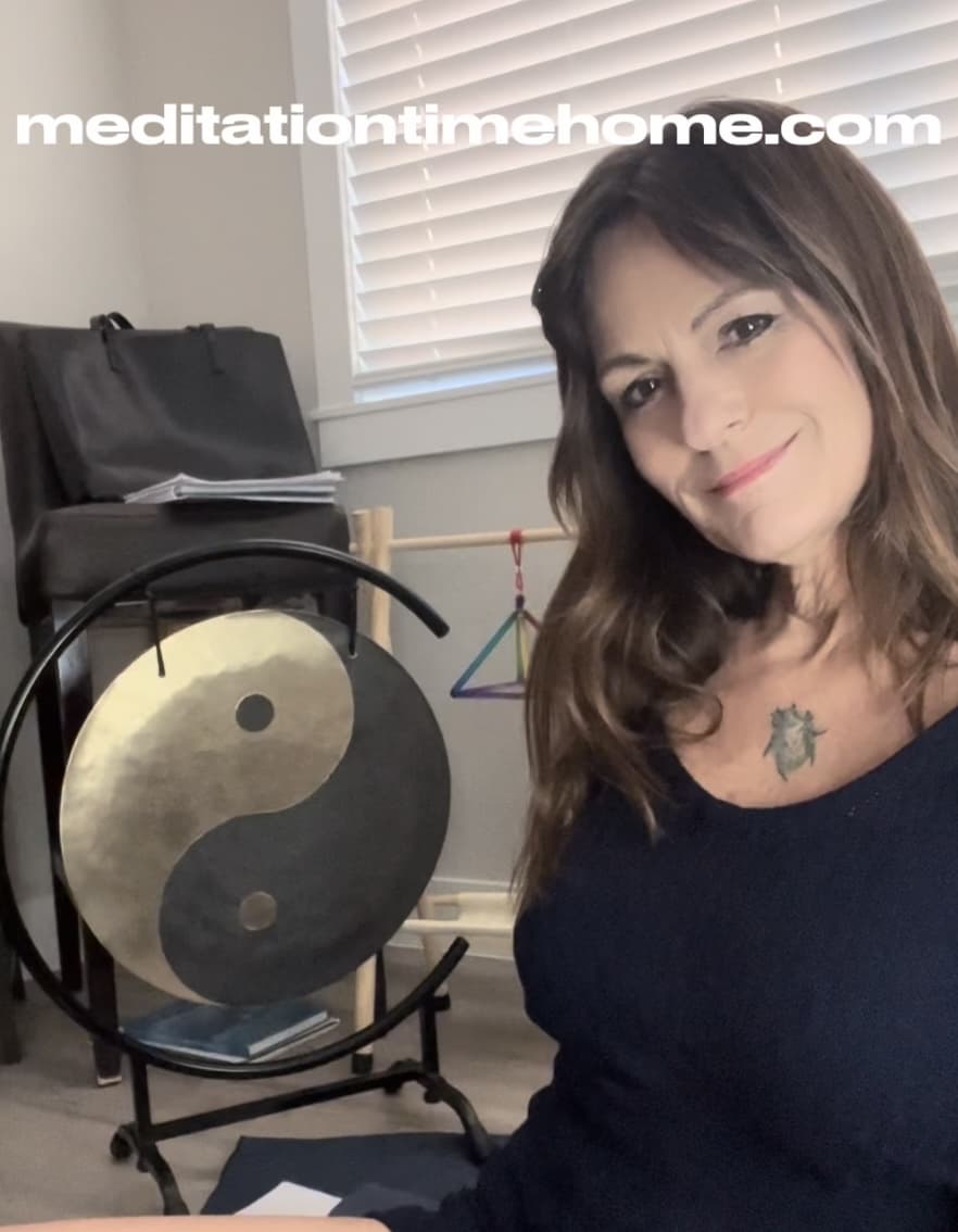 Victoria Enriquez with sound healing instruments
